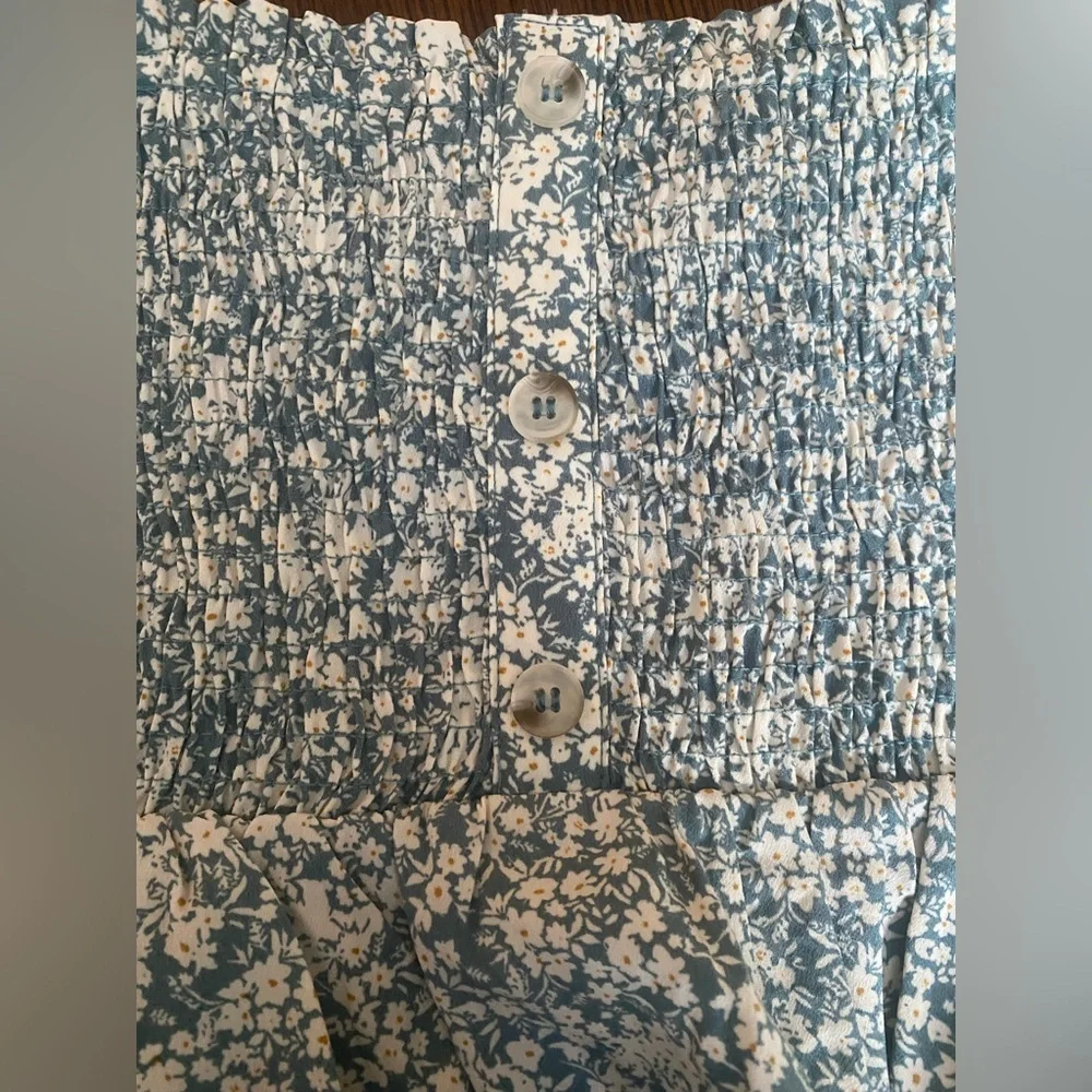 Paper Crane Set Women’s Size Large Floral Tiered Mini Skirt & Smocked Peplum Top - Picture 5 of 8